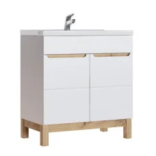 Cabinet with sink Bali, White gloss, 80 cm